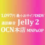 初登場 Jelly 2 MNP&OP 1,097円 最小DSDVおサイフ【OCNモバイルONE】積算紹介 ~9/3